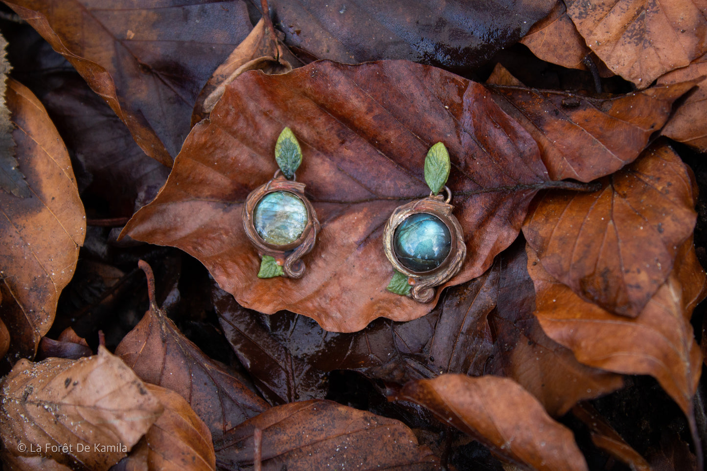 Boucles d’oreilles « Ederil » - bronze et labradorite