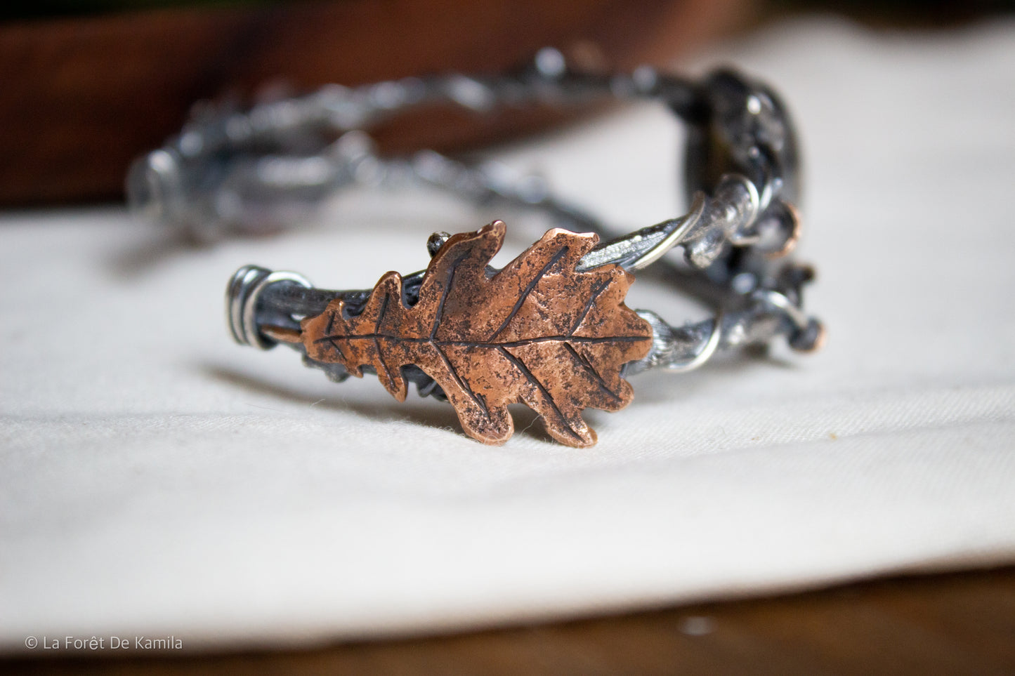 Bracelet "Ekhat" - Argent, bronze et Labradorite
