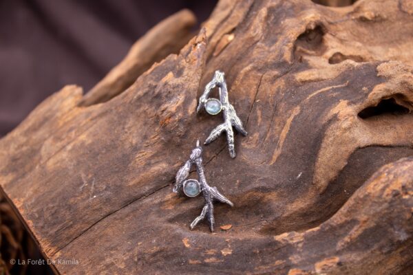Aylis | Boucles d’oreilles en argent et Labradorite – Image 2