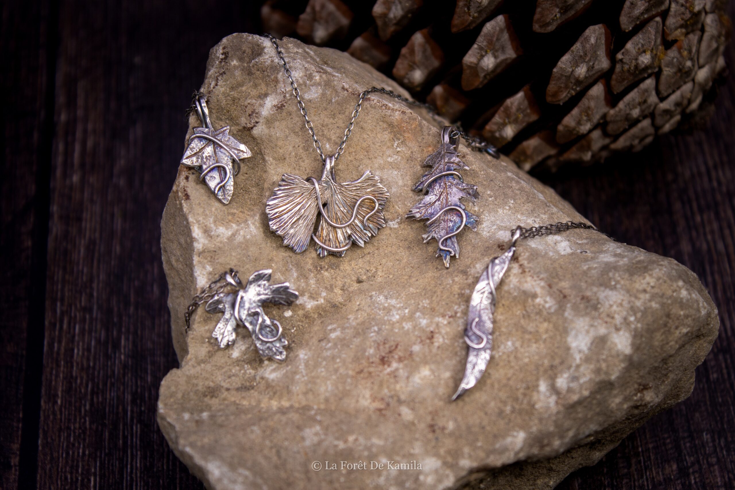 Feuille de chêne rouge d’Amérique – Argent massif 950 – Image 6