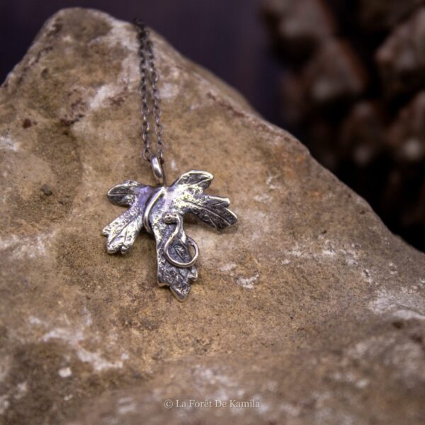 Feuille d’érable champêtre – Argent massif 950