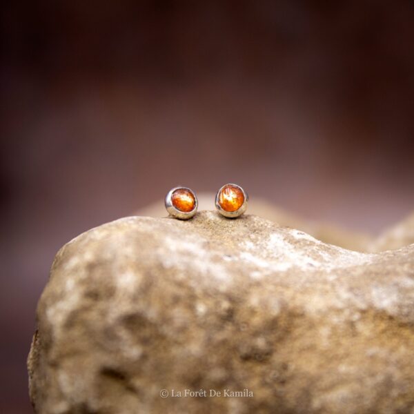 Clou Pierre de soleil et Argent massif